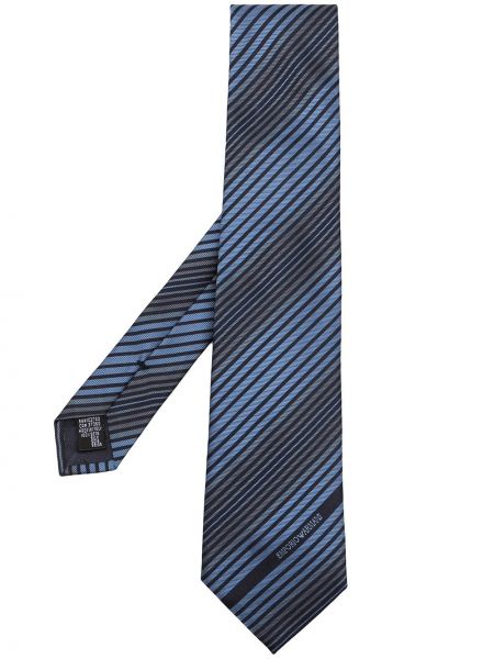 Corbata a rayas con estampado Emporio Armani azul