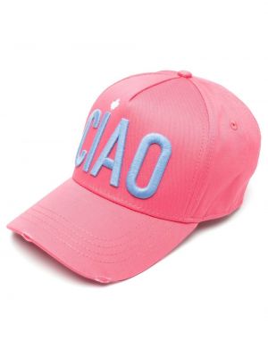 Casquette brodé Dsquared2 rose