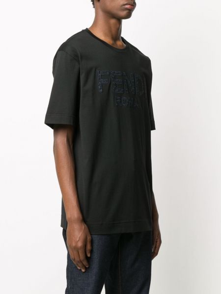Camiseta con apliques Fendi negro