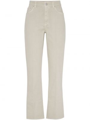 Памучни панталон Brunello Cucinelli бяло