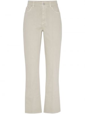 Pantaloni din bumbac Brunello Cucinelli alb