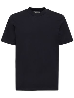 Camicia di cotone in jersey Jil Sander nero