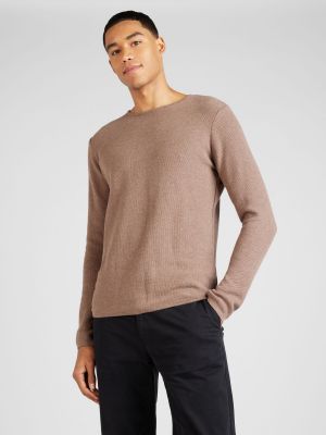 Меланжов пуловер Clean Cut Copenhagen кафяво