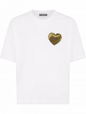 Szív mintás terepmintás póló Dolce & Gabbana