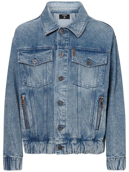 Bomuld denimjakke Balmain blå