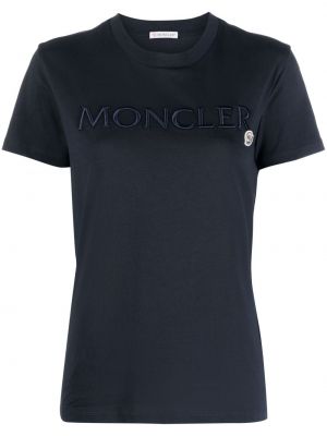Hímzett póló Moncler kék
