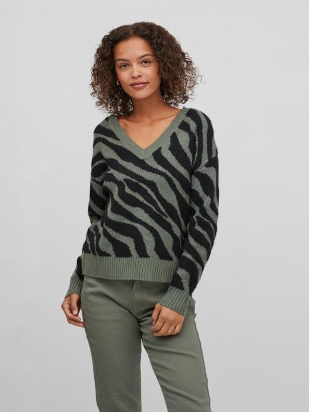 Жаккардовый свитер с принтом зебра Vila зеленый