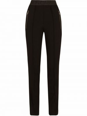 Παντελόνι με φερμουάρ σε στενή γραμμή Dolce & Gabbana μαύρο