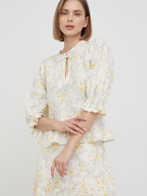 Lanena bluza s cvjetnim printom s printom Polo Ralph Lauren
