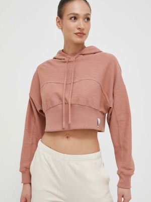 Pamučna hoodie s kapuljačom Adidas smeđa