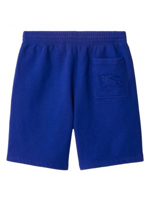 Shorts de sport en coton avec applique Burberry bleu