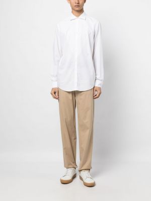 Medvilninė siuvinėta marškiniai Massimo Alba balta