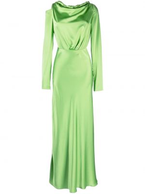 Jedwabna satynowa sukienka koktajlowa Rachel Gilbert zielona