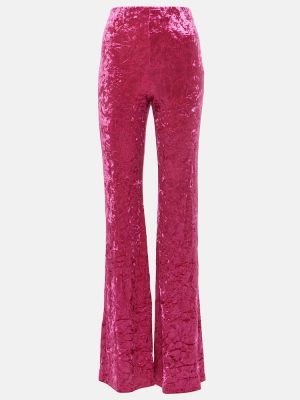 Žametne ravne hlače iz rebrastega žameta Rotate Birger Christensen roza