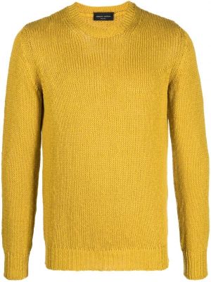 Pletený bavlněný svetr Roberto Collina žlutý