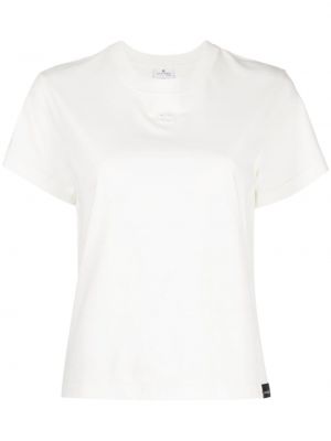 Βαμβακερή μπλούζα με κέντημα Courreges λευκό