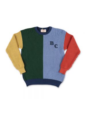 Dzianinowy pulower bawełniany Bobo Choses niebieski
