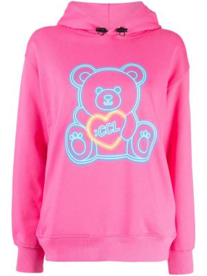 Hoodie con stampa Chocoolate rosa