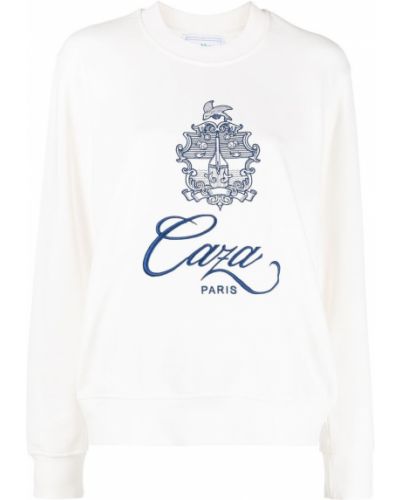 Bomull brodert sweatshirt Casablanca hvit