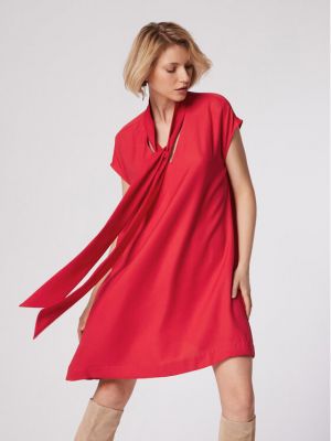 Relaxed коктейлна рокля Simple червено