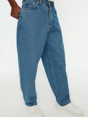Прямые джинсы Trendyol, синие
