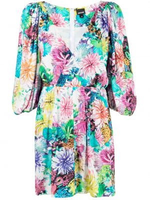 Trykt floral kjole Just Cavalli blå