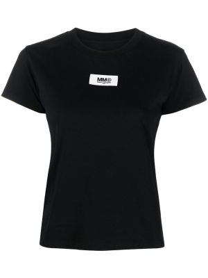 Βαμβακερή μπλούζα με σχέδιο Mm6 Maison Margiela μαύρο