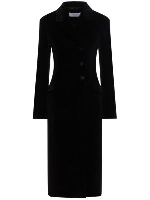 Aksamitny płaszcz Ferragamo czarny