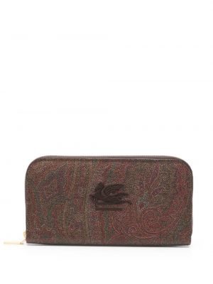 Πορτοφόλι με σχέδιο paisley Etro καφέ