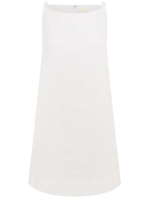 Lněné mini šaty Posse bílé