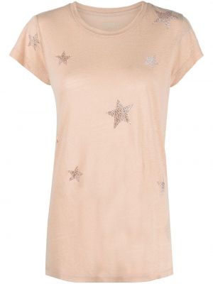 Stern seiden t-shirt mit print Zadig&voltaire pink