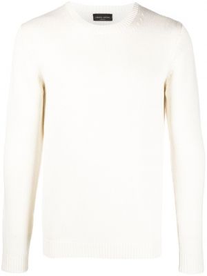 Μάλλινος πουλόβερ από μαλλί merino Roberto Collina λευκό