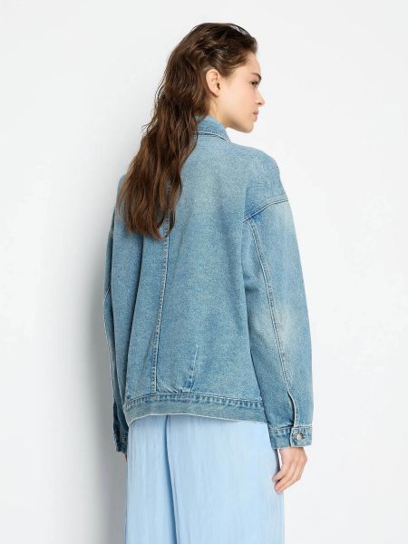 Хлопковая джинсовая куртка Armani Exchange синяя