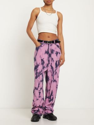 Spodnie z nadrukiem relaxed fit Darkpark różowe