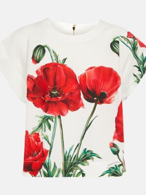 Bombažna bluza s cvetličnim vzorcem s potiskom Dolce&gabbana