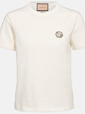 Jersey t-shirt aus baumwoll Gucci Weiß