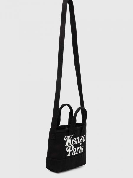 Βαμβακερή τσάντα shopper Kenzo μαύρο