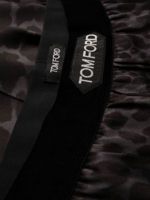 Spodnie z nadrukiem w panterkę Tom Ford czarne