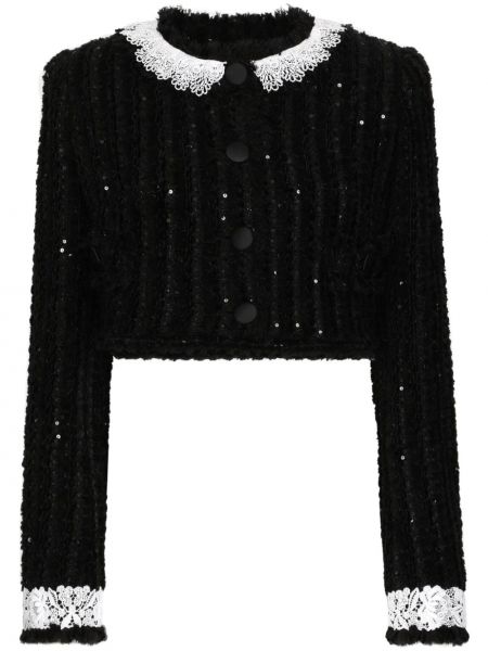 Jakna s cekini Dolce & Gabbana črna