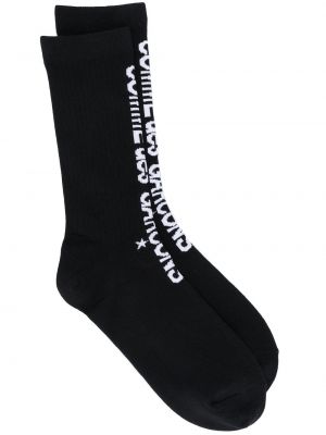 Трикотажні шкарпетки в смужку з логотипом Comme Des Garçons, чорні
