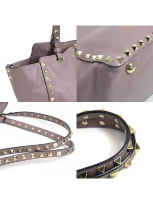 Bolso shopper de cuero Valentino Vintage violeta