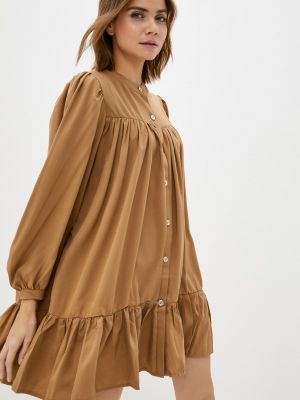 Платье-рубашка Rainrain коричневое