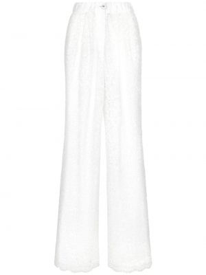Панталон на цветя с дантела Dolce & Gabbana бяло