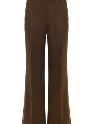 Хлопковые брюки Gucci коричневые