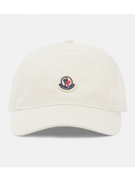 Cappello con visiera di cotone Moncler bianco