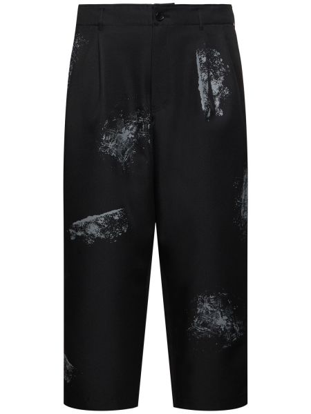 Pantalon à imprimé plissé Comme Des Garçons Shirt noir