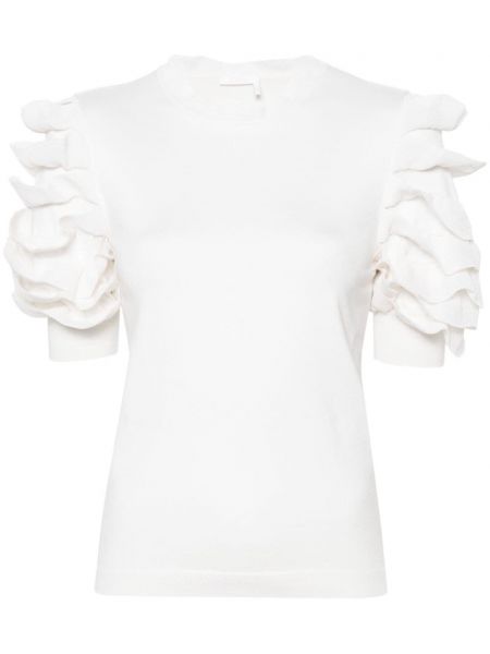 Тениска с волани Chloé бяло