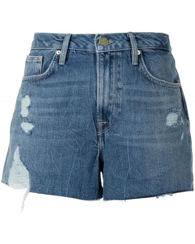 Shorts en jean Frame bleu