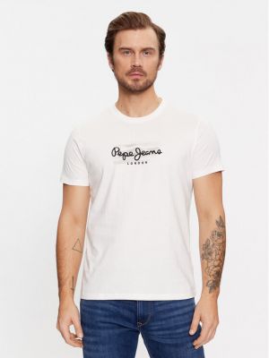 Priliehavé tričko Pepe Jeans biela