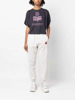 Sportovní kalhoty s výšivkou Marant Etoile bílé